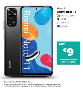 Base Xiaomi redmi note 11 aanbieding