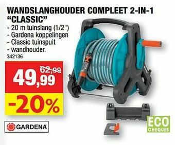Hubo Wandslanghouder compleet 2-in-1 classic aanbieding