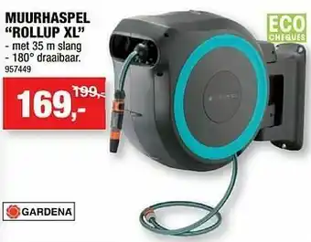 Hubo Gardena muurhaspel rollup xl aanbieding