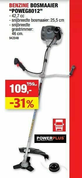 Hubo Powerplus benzine bosmaaier poweg8012 aanbieding