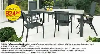 Per tafel + 4 stoelen + 2 stoelen