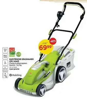 Brico Central park elektrische grasmaaier cpe 1434-2 aanbieding