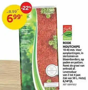 Brico Rode houtchips aanbieding