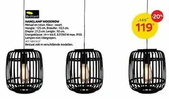 Brico Hanglamp woodrow aanbieding