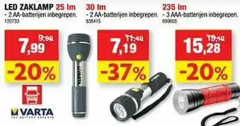 Hubo Led zaklamp 25 lm aanbieding