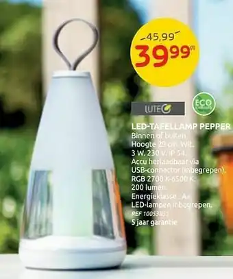 Brico Led-tafellamp pepper aanbieding