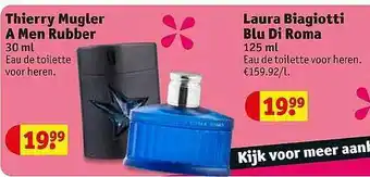 Thierry Mugler A Men Rubber 30 Ml Eau De Toilette Of Laura Biagiotto Blu Di Roma 125 Ml Eau De Toilette