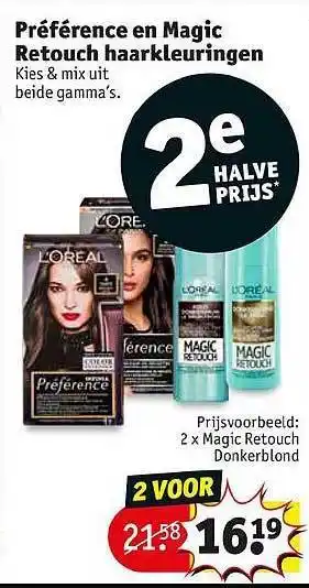 Kruidvat Preference En Magic Retouch Haarkleuringen aanbieding