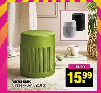 Big Bazar Velvet Kruk aanbieding
