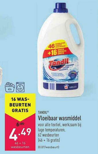 ALDI Tandil Vloeibaar Wasmiddel aanbieding