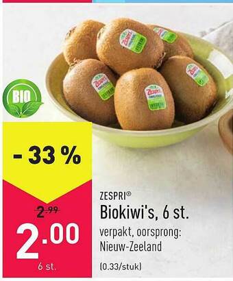 ALDI Zespri Biokiwi's 6 St. aanbieding