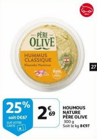Auchan Houmous Nature Pere Olive aanbieding