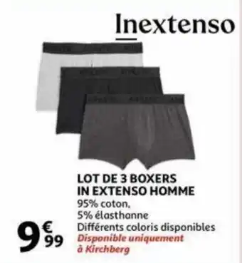 Auchan Lot De 3 Boxers In Extenso Homme aanbieding