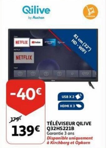 Auchan Televiseur Qilive Q32HS221B aanbieding