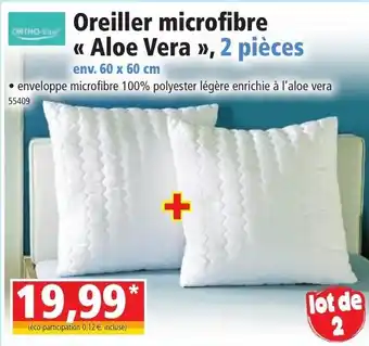 Ortho-Vital Oreiller microfibre "Aloe Vera" 60 x 60 cm