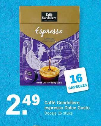 Albert Heijn Caffe Gondoliere Lungo Dolce Gusto aanbieding