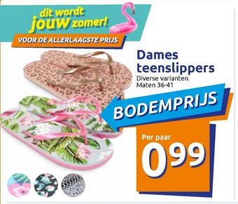 Action Dames teenslippers 36-41 aanbieding