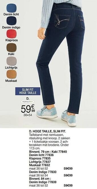 Hoge taille, slim fit