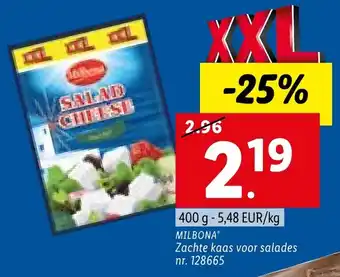 Lidl Milbona Zachte kaas voor salades 400 g aanbieding
