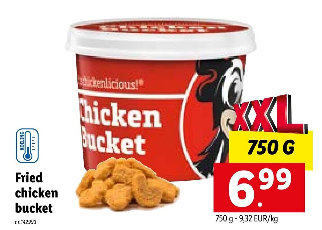 Fried chicken bucket 750 g promotie bij Lidl