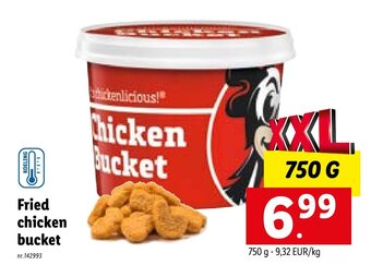 Lidl Fried chicken bucket 750 g aanbieding