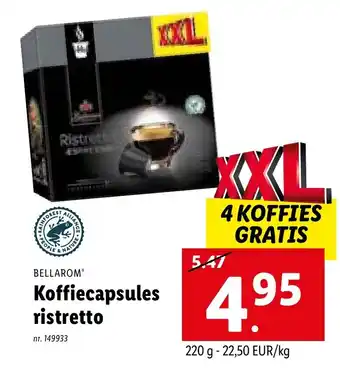Lidl Bellarom Koffiecapsules ristretto 220 g aanbieding