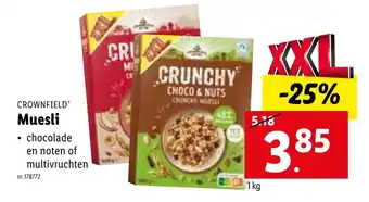 Lidl Crownfield Muesli 1 kg aanbieding