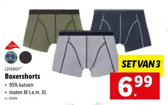 Lidl Livergy Boxershorts set van 3 aanbieding