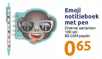Action Emoji notitieboek met pen aanbieding