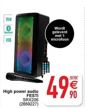 Cora High power audio festi aanbieding