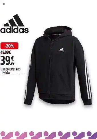 Intersport Adidas hoodie met rits aanbieding