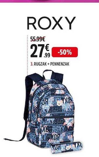 Intersport Roxy rugzak + pennenzak aanbieding