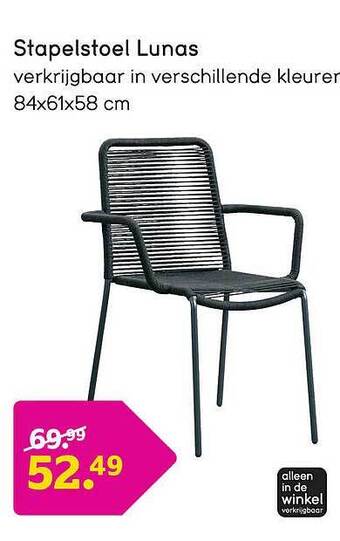 Leen Bakker Stapelstoel lunas aanbieding