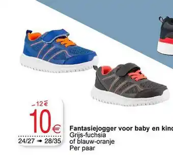 Cora Fantasiejogger voor baby en kino grijs-fuchsia of blauw-oranje aanbieding