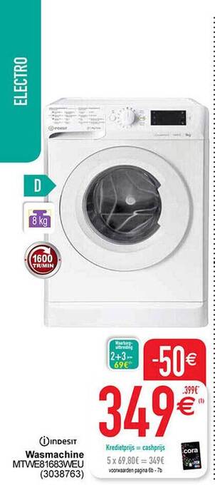 Cora Indesit wasmachine aanbieding