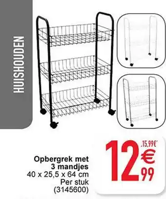 Cora Opbergrek met 3 mandjes aanbieding