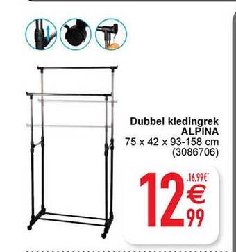Cora Dubbel kledingrek alpina aanbieding