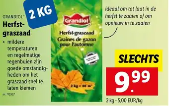 Lidl Grandiol Herfst-graszaad 2 kg aanbieding