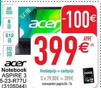 Cora Acer notebook aspire 3 aanbieding