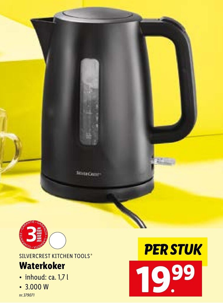 Silvercrest Kitchen Tools Waterkoker 1,7 L 3.000 W promotie bij Lidl