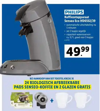 Lidl Philips Koffiezetapparaat Senseo Eco HD6552/39 aanbieding