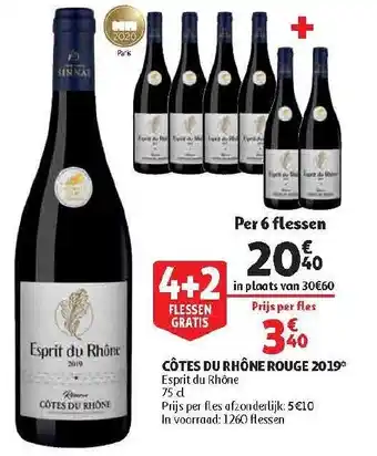 Auchan Côtes Du Rhône Rouge 2019 aanbieding