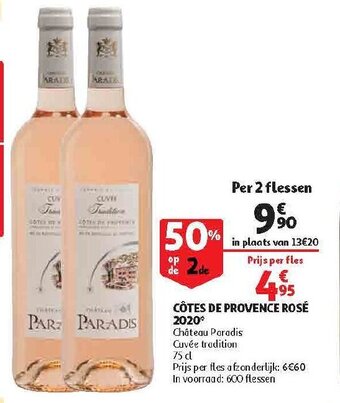 Auchan Côtes De Provence Rosé 2020 aanbieding