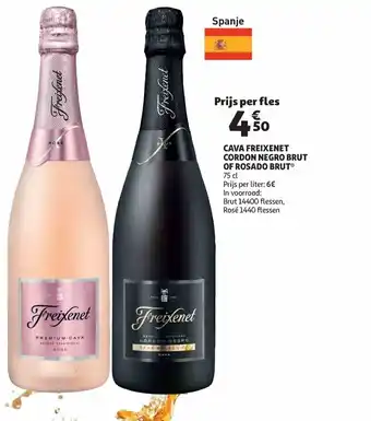Auchan Cava Freixenet Cordon Negro Brut of Rosado Brut aanbieding