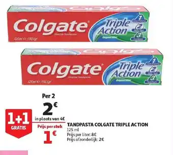 Auchan Tandpasta Colgate Triple Action 125ml aanbieding