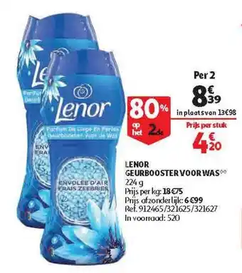 Auchan Lenor Geurbooster Voor was 224g aanbieding