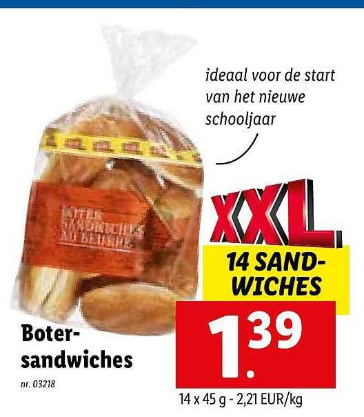 Botersandwiches promotie bij Lidl