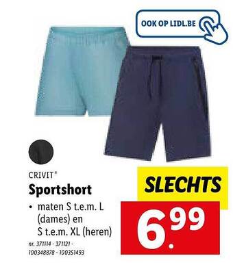 Lidl Sportshort aanbieding