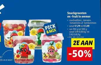 Lidl Snackgroenten en fruit in emmer aanbieding