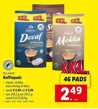 Lidl Bellarom koffiepads aanbieding